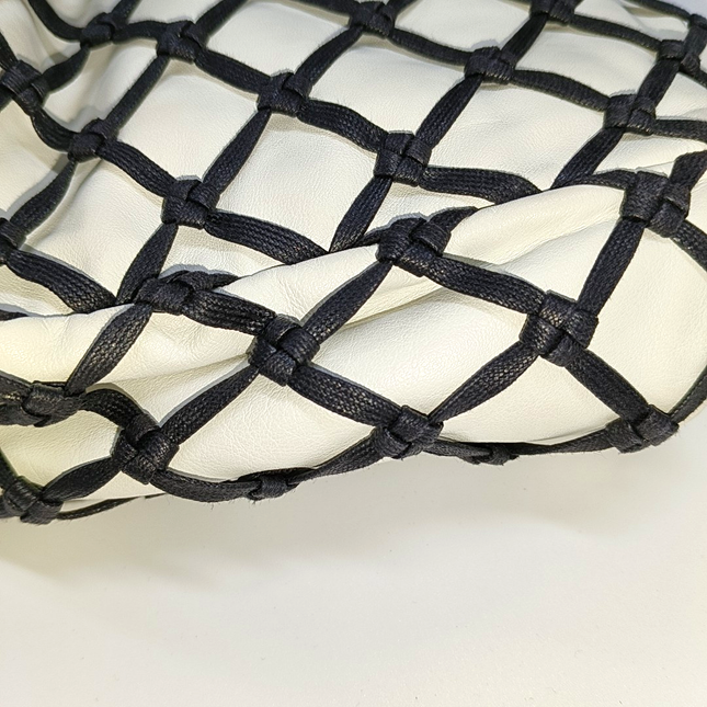 Chanel Lambskin Jumbo Canebiers Net Knots Flap White, 2011