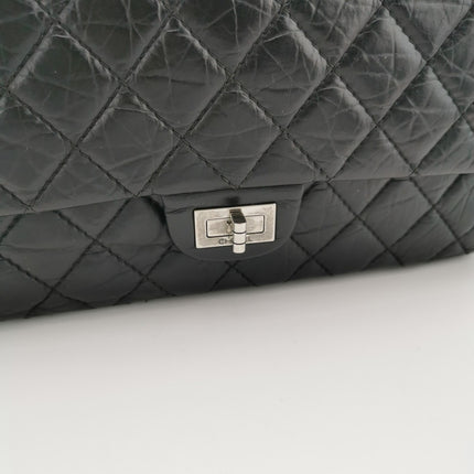 Sold Chanel 2.55 Flap Bag Large Shiny Calfskin Leather Black