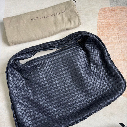 Bottega Veneta Veneta Hobo Dark Navy Intreciatto Leather Bag Large 47cm