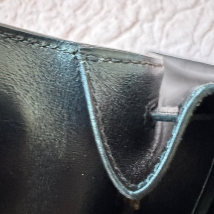Hermes Kelly 32 Sellier Black Box Leather Gold HW 1987