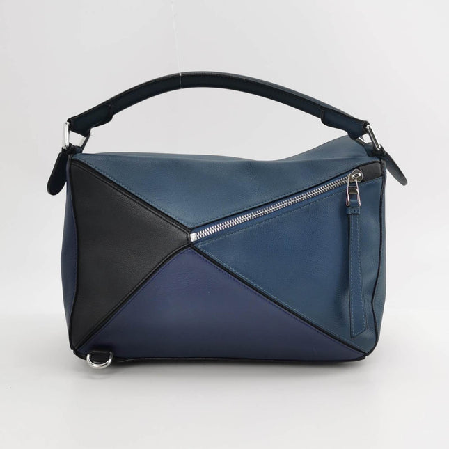 Loewe Puzzle Medium Multicolor Navy Calfskin leather bag