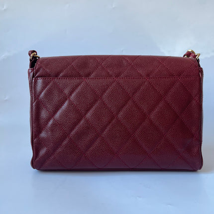 Chanel Vintage Burgundy Caviar Leather Shoulder Bag 24k Gold HW