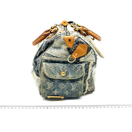 Louis Vuitton Patchwork Speedy 30 Blue Denim Handbag