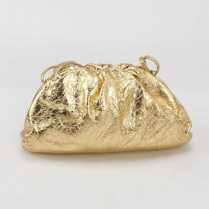 Bottega Veneta Pouch Mini Gold Lambskin Leather Crossbody Bag