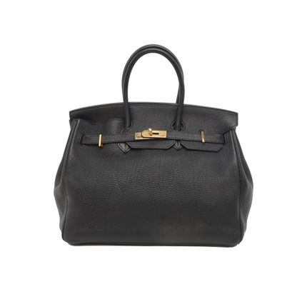 Hermes Birkin 35 Recolored Black Togo Calfskin Leather Gold-tone Hardware 2010-Luxbags