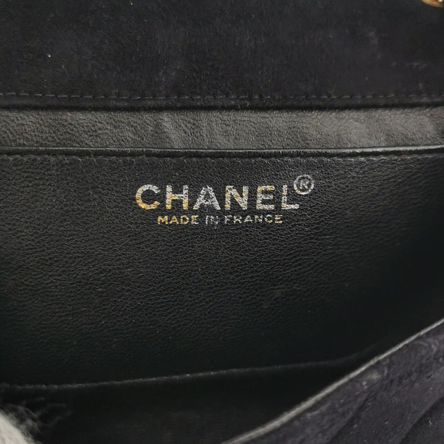 Chanel Classic Flap Extra Mini Black Suede Quilted Gold-tone Hardware