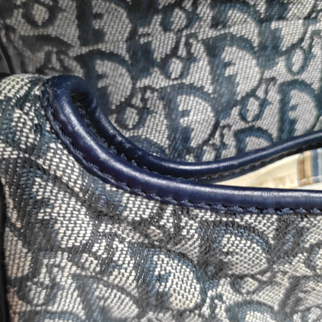 Dior Saddle Vintage Navy Oblique with Multicolor Silk Lining