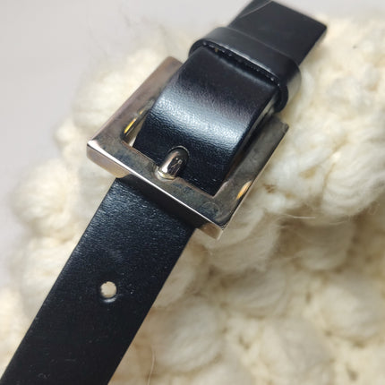 Fendi Baguette Bag White Crochet Knit Wool Pompom Shoulder Bag