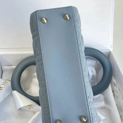 Sold Lady Dior Small My Abcdior Pale Blue Lambskin Cannage Leather