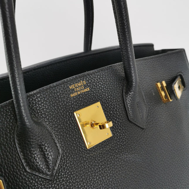 Hermes Birkin 35 Black Togo Calfskin Leather Gold Hardware 2004