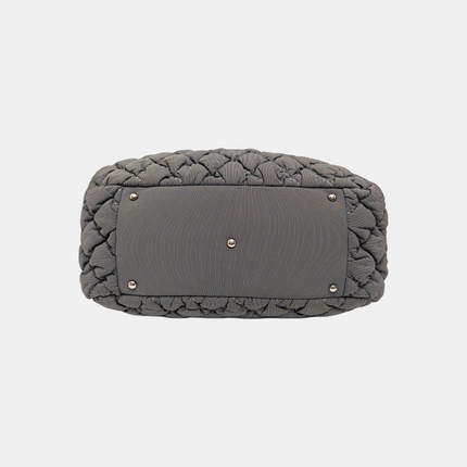Sac à rabat matelassé à rayures Chanel Bubble Chain, cabas rouge/blanc
