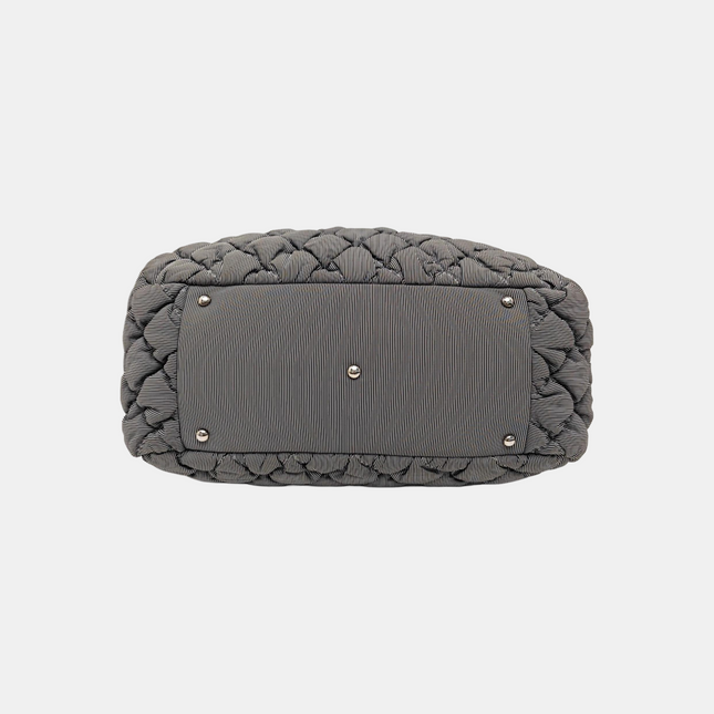 Sac à rabat matelassé à rayures Chanel Bubble Chain, cabas rouge/blanc