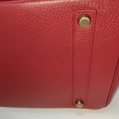 Hermes Birkin 35 Red Togo Calfskin Leather Gold Hardware 1995