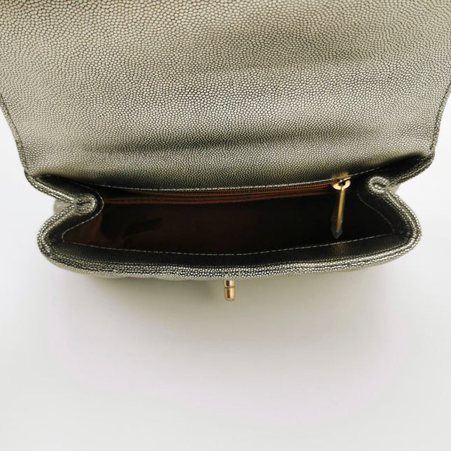 Chanel Coco Handle Small Metallic Caviar Leather Gold Hardware, 2019