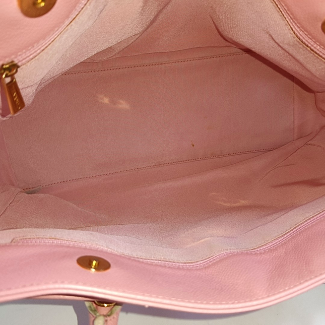 Chanel Cerf Executive Pink Caviar Leather Handbag Gold Hardware With Strap