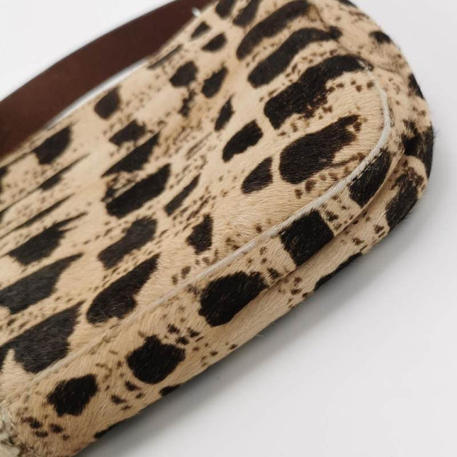 Sold Fendi Baguette Pony-style Calfskin Leather Brown Printed on Beige