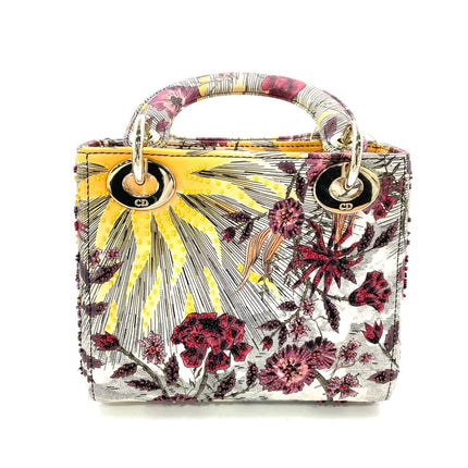 Lady Dior Mini Embroidered Phoenix Cloth Multicolor Handbag