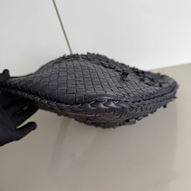 Bottega Veneta Veneta Hobo Midnight Blue Dark Navy Intrecciato Leather Bag 47cm