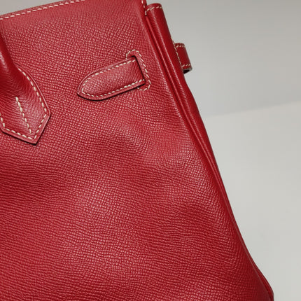 Hermes Birkin 30 Epsom Leather Red Rouge Casaque Gold Hardware 2012