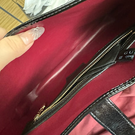 Gucci Jackie 1961 Small Black Patent Leather Shoulder Bag S24