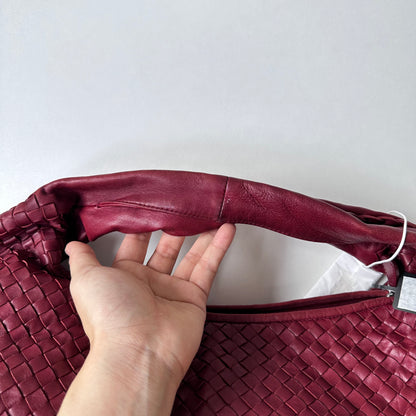 Bottega Veneta Belly Hobo Intrecciato Burgundy Ancora Red Large 50cm