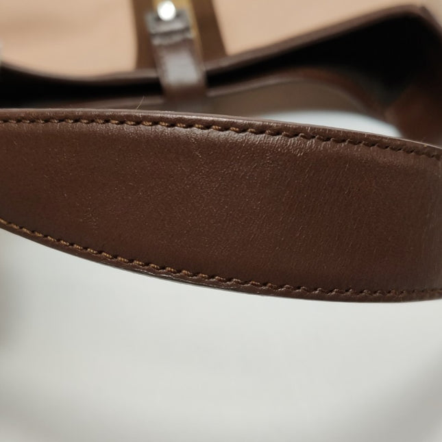 Sold Gucci Jackie Vintage Small Brown Leather and Fabric Silver Hardware