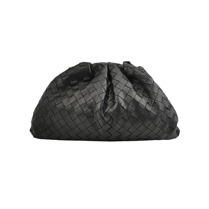 Bottega Veneta Pouch Large Intrecciato Black Calfskin Leather Clutch-Luxbags