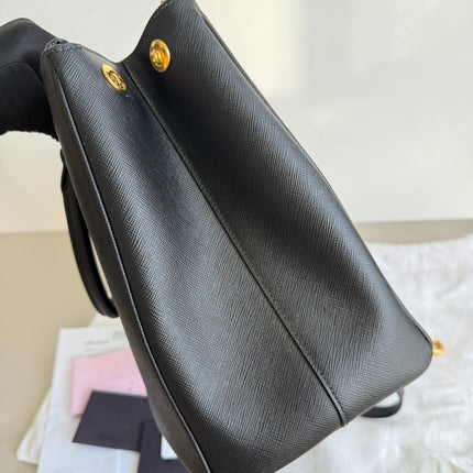 Prada Galleria Saffiano Leather Large Black with Strap