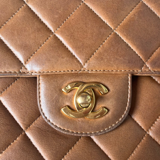 Sold Chanel Double Sided Classic Flap Caramel Leather Handbag