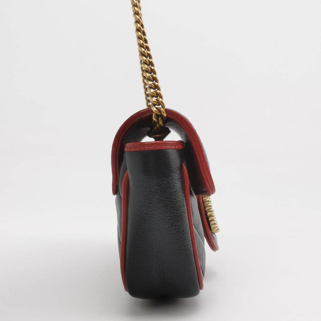 Sold Gucci Marmont Super Mini Flap Leather Bag Black Leather