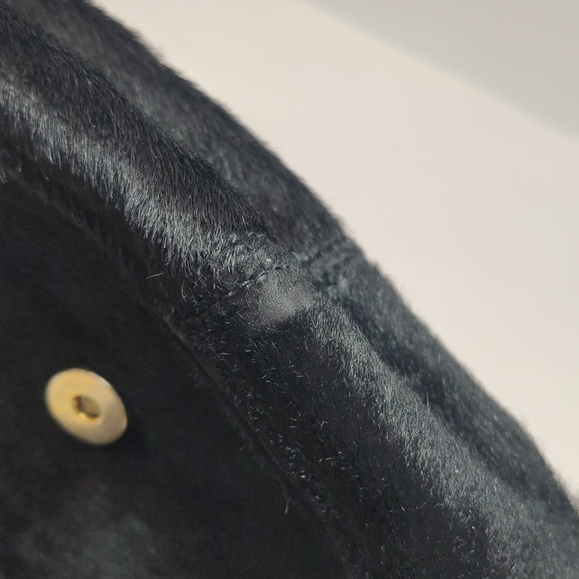 Fendi Mamma Baguette Black Ponyhair Calfskin Leather Shoulder Bag