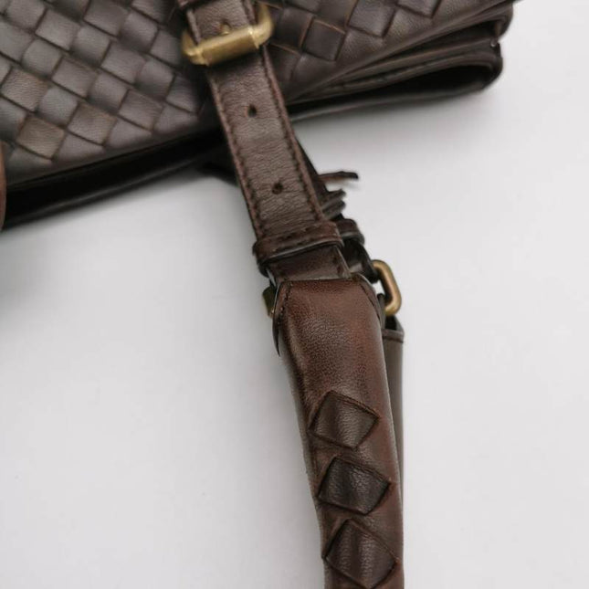 Bottega Veneta Roma Tote Intrecciato Lambskin Leather Dark Chocolate Brown 40cm
