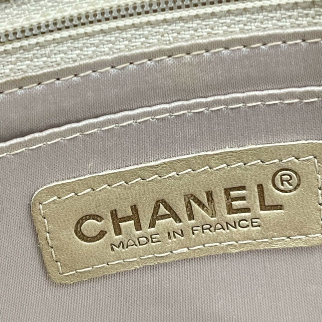 Chanel Beige Canvas Ice Cube Classic Flap 2000-2002 Travel Line Shoulder Bag