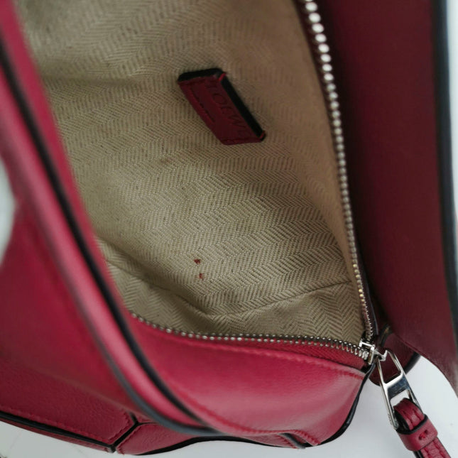 Sold Loewe Puzzle Mini Red Calfskin Leather Crossbody Bag
