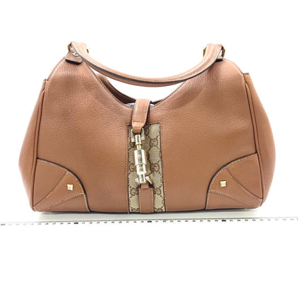 Gucci Piston Lock Brown Bardot Small Vintage Handbag