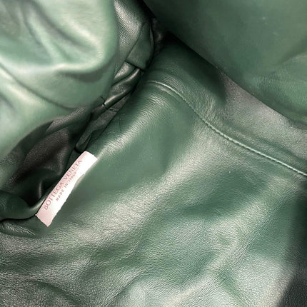 Bottega Veneta Pouch Large Intrecciato Dark Green Calfskin Leather Clutch