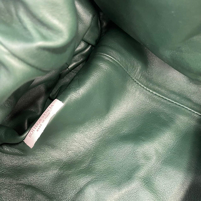 Bottega Veneta Pouch Large Intrecciato Dark Green Calfskin Leather Clutch