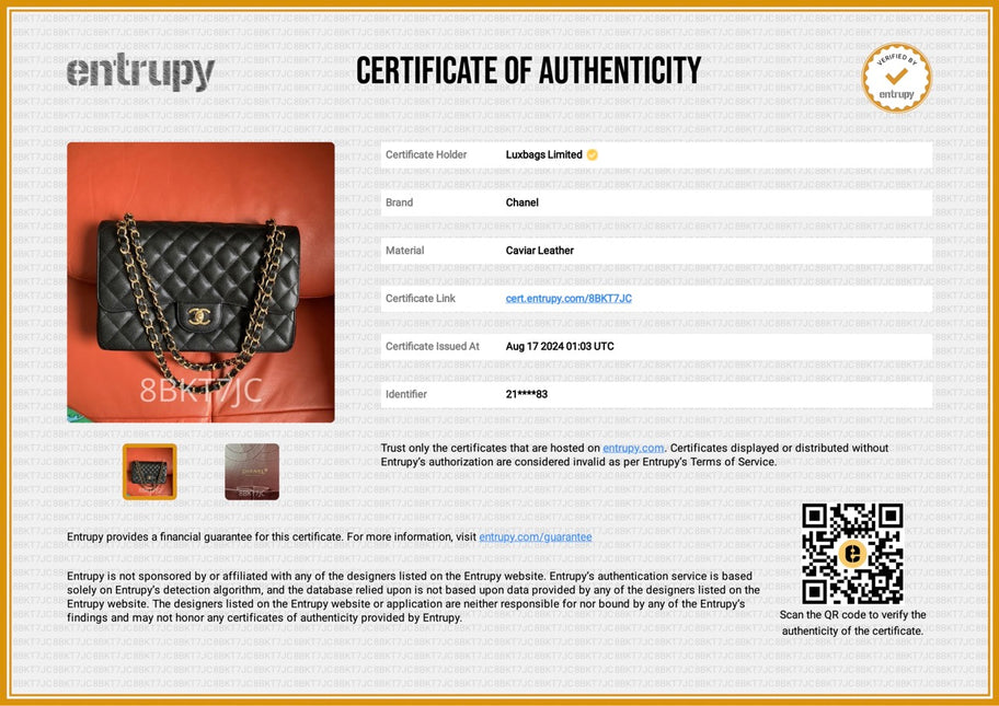 Chanel Classic Flap Jumbo Black Caviar Leather Double Flap with Gold Hardware, 2015-2016