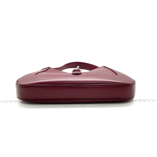 Sold Gucci Jackie 1961 Small Ancora Red Burgundy Leather Shoulder Bag Clasp S24 No Strap