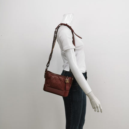 Sold Chanel Gabrielle Hobo 2018 Burgundy Leather Small Crossbody Bag