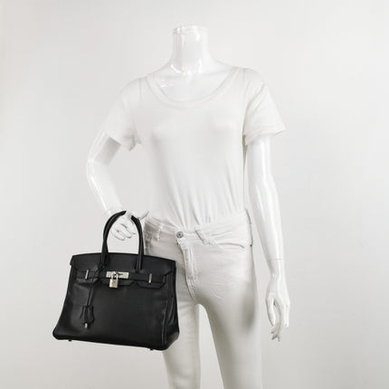 Hermes Birkin 30 Black Epsom Leather Palladium Hardware 2012