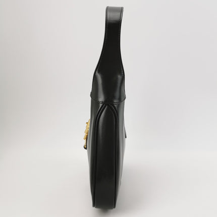 Gucci Jackie 1961 Black Leather Bag Small With Long Strap