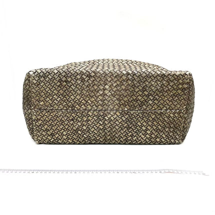 Bottega Veneta Cabat Large Intreccio Deerskin Leather Tote Bag Gold