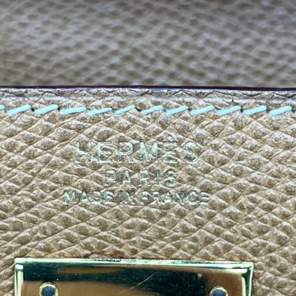 Hermes Kelly 32 Sellier Vintage Gold Epsom Leather Gold Hardware With Strap 1990