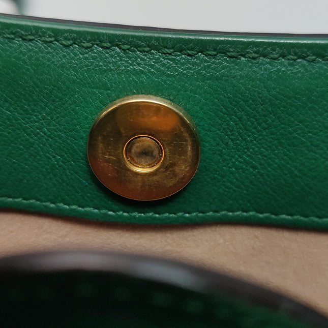 Gucci Diana Mini Green Leather Bag Bamboo Handle with Strap