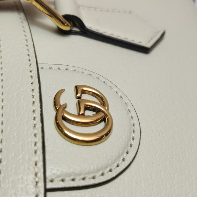 Gucci Diana Small East West Cream White Leather Bag Bamboo Handle with Strap