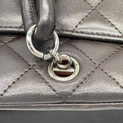 Sac Reporter Ligne Cambon Chanel en cuir de veau noir multipoches taille moyenne
