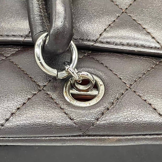 Chanel Cambon Multi-pocket Ligne Reporter Bag Medium Dark Brown Calfskin Leather