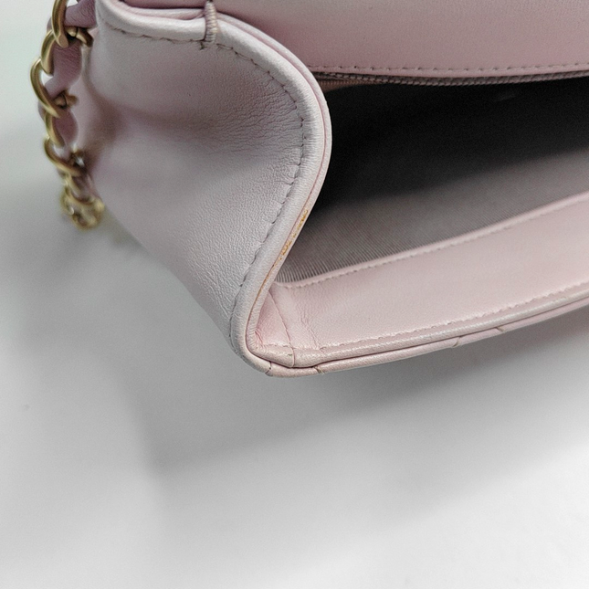 Chanel Diana Flap Small Pink Lambskin Leather Double Chain Gold Hardware 2015-2016