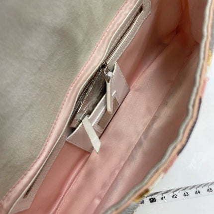 FENDI Baguette 1997 Zebra-Stripe Sequin White and Silver